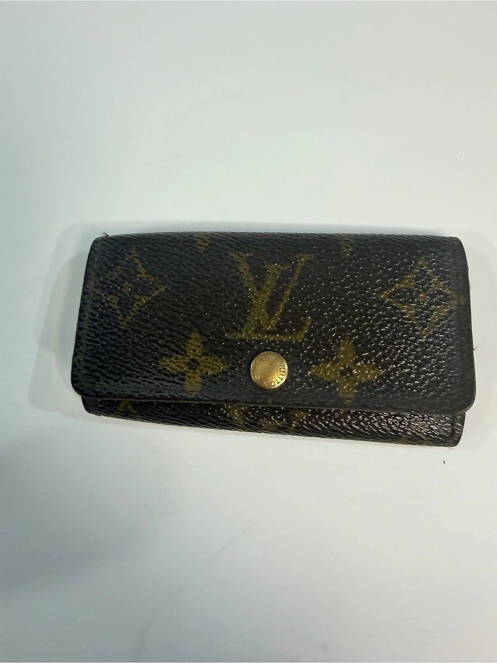 Louis Vuitton Monogram 4 Key Holder Key Case Vintage Brown